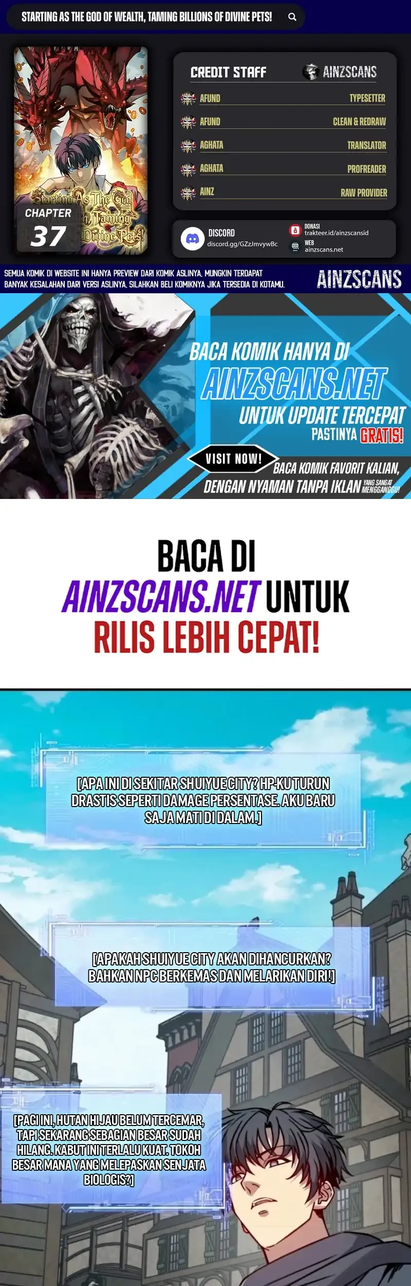 Komik Start by changing your job to the God of Wealth and taming billions of divine pets! Chapter 38 gambar 1