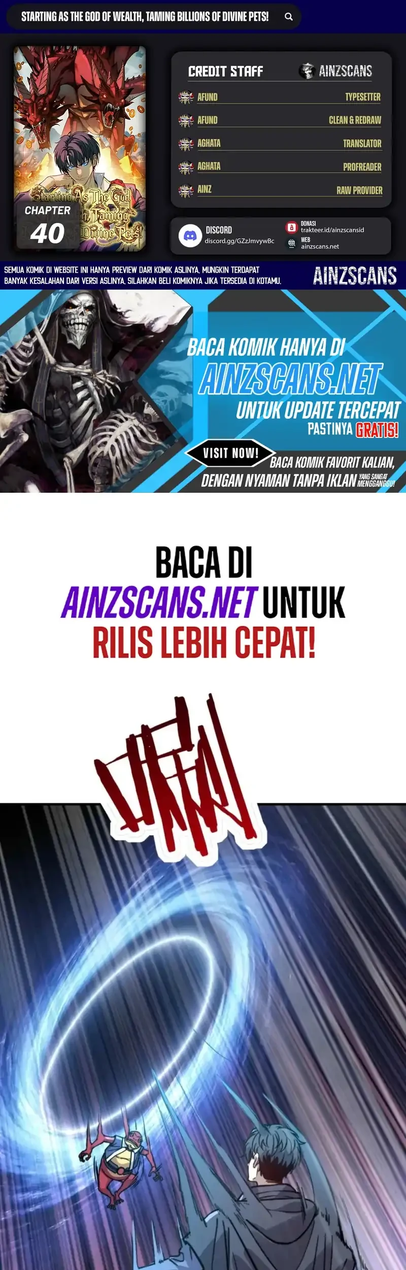 Komik Start by changing your job to the God of Wealth and taming billions of divine pets! Chapter 40 gambar 1
