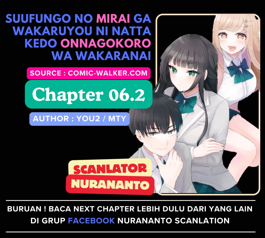 Komik Suufungo no Mirai ga Wakaru You ni Natta Kedo, Onnagokoro wa Wakaranai Chapter 6.2 gambar 1
