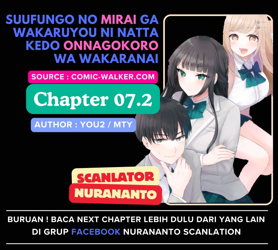 Komik Suufungo no Mirai ga Wakaru You ni Natta Kedo, Onnagokoro wa Wakaranai Chapter 7.2 gambar 1