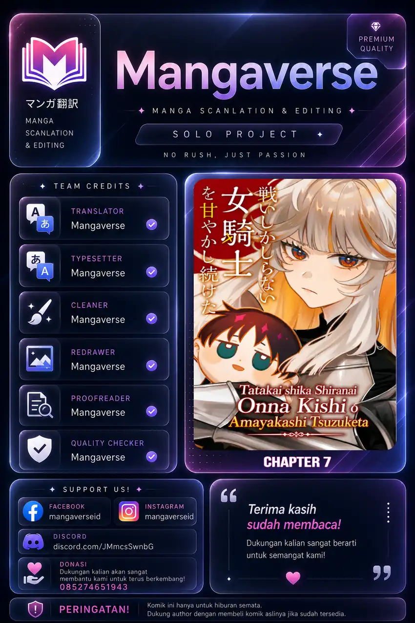 Komik Tatakai shika Shiranai Onna Kishi o Amayakashi Tsuzuketa Chapter 7 gambar 1