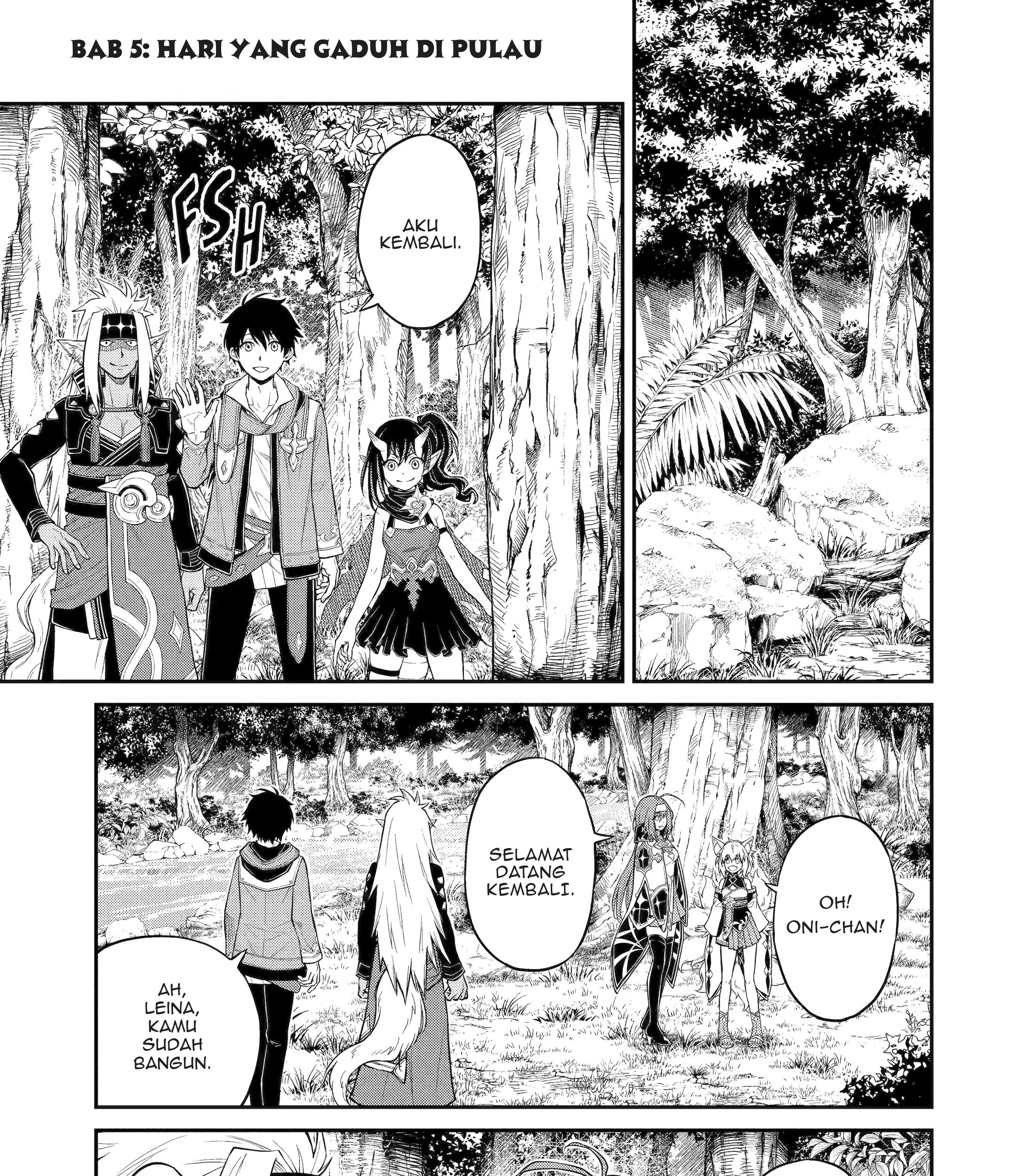 Manga Tensei Shitara Saikyoushutachi ga Sumau Shima Deshita. Kono Shima de Slow Life wo Tanoshimimasu Chapter 5 gambar 2