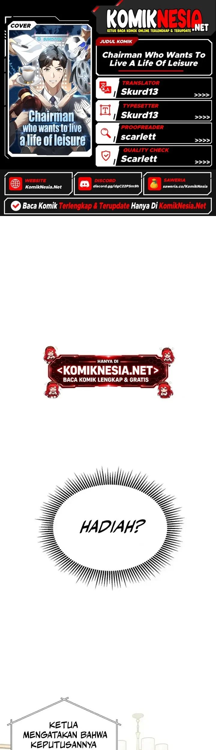Komik The Chairman Who Just Wants to Slack Off Chapter 2 gambar 1