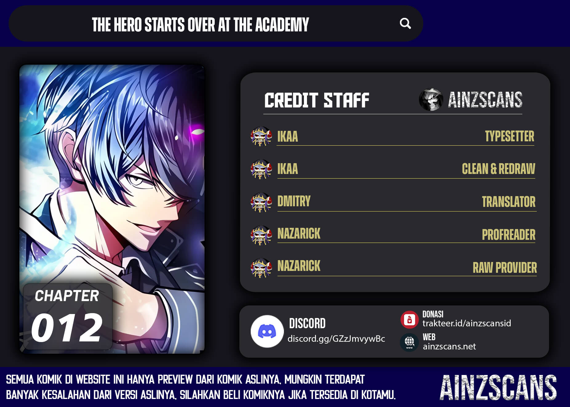 Komik The Hero Starts Over at the Academy Chapter 12 gambar 1