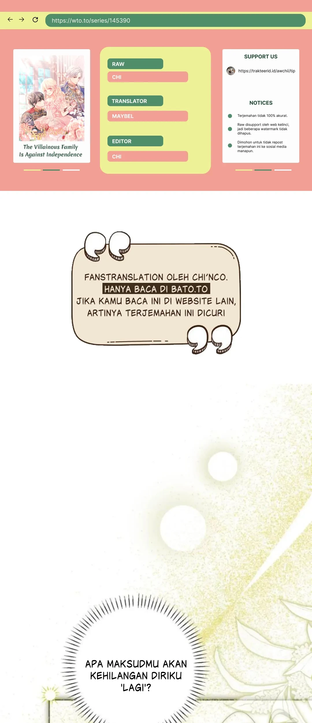 Komik The Villainous Family is Against Independence Chapter 38 gambar 1