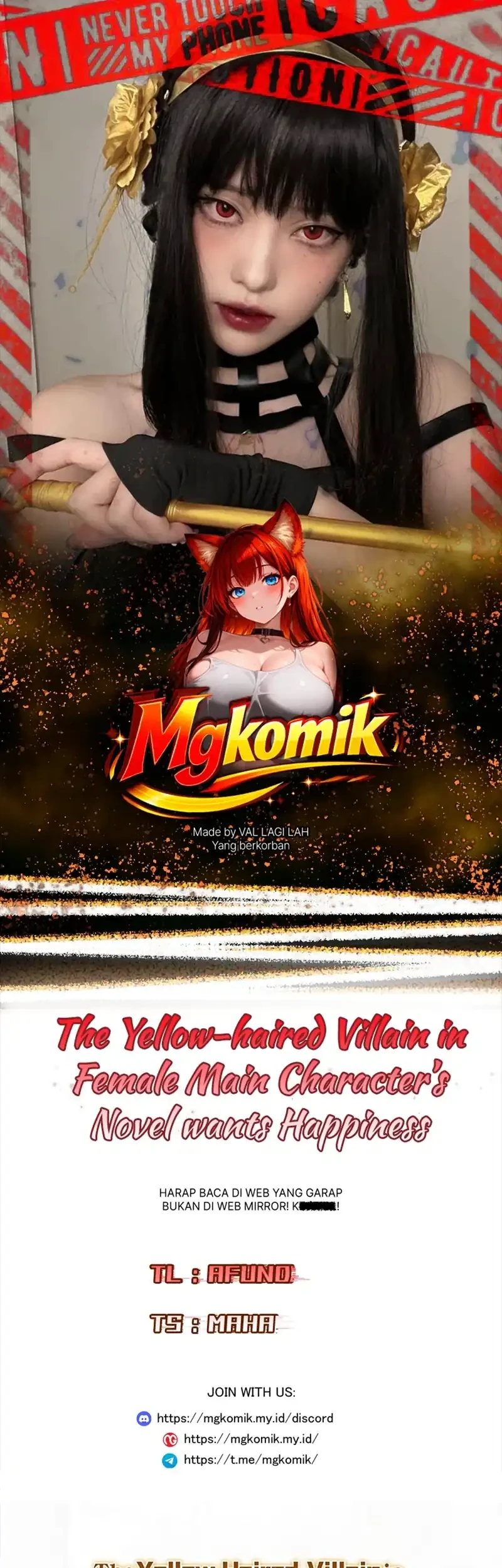 Komik The Yellow-haired Villain in Female Main Character’s Novel wants Happiness Chapter 72 gambar 1