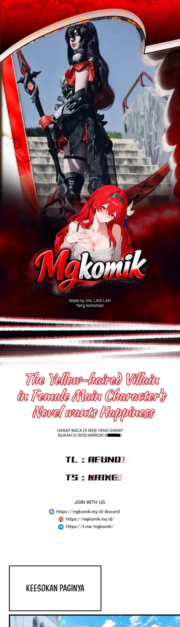 Komik The Yellow-haired Villain in Female Main Character’s Novel wants Happiness Chapter 84 gambar 1