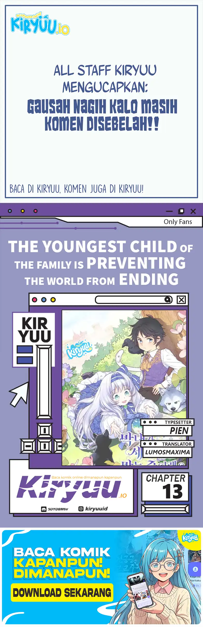 Komik The Youngest Child of the Family Is Preventing the World From Ending Chapter 13 gambar 1