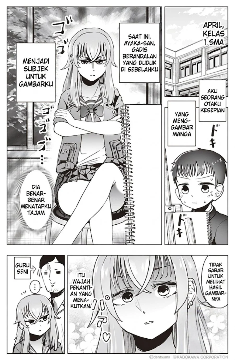 Komik Tonari no Seki no Yankee JK no Jakuten Chapter 8 gambar 1