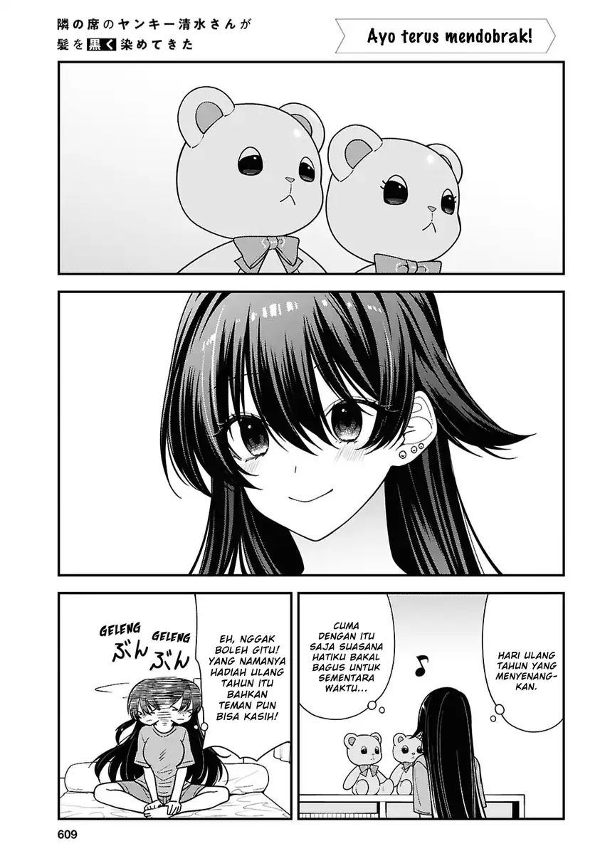Komik Tonari no Seki no Yankee Shimizu-san ga Kami o Kuroku Sometekita Chapter 19 gambar 1