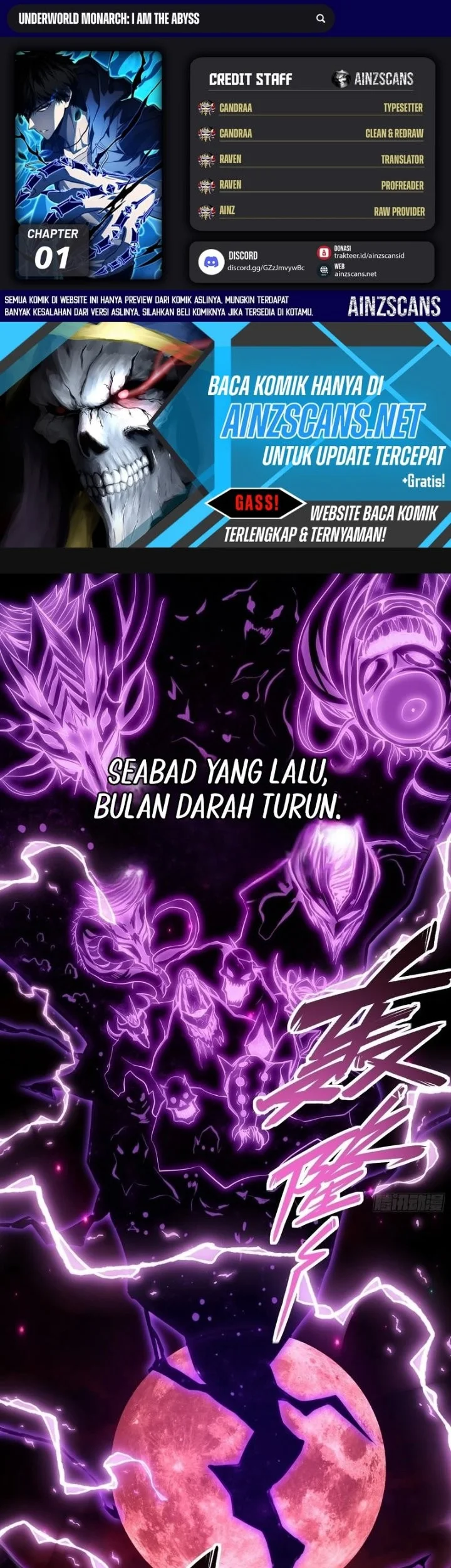 Komik Underworld Monarch: I Am the Abyss Chapter 1 gambar 1