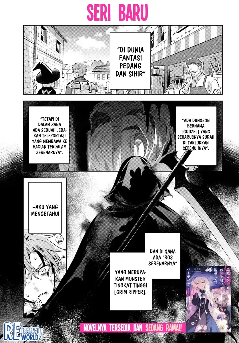 Manga Zenmetsu End o Shi ni Monogurui de Kaihi Shita. Party ga Yanda. Chapter 1 gambar 2