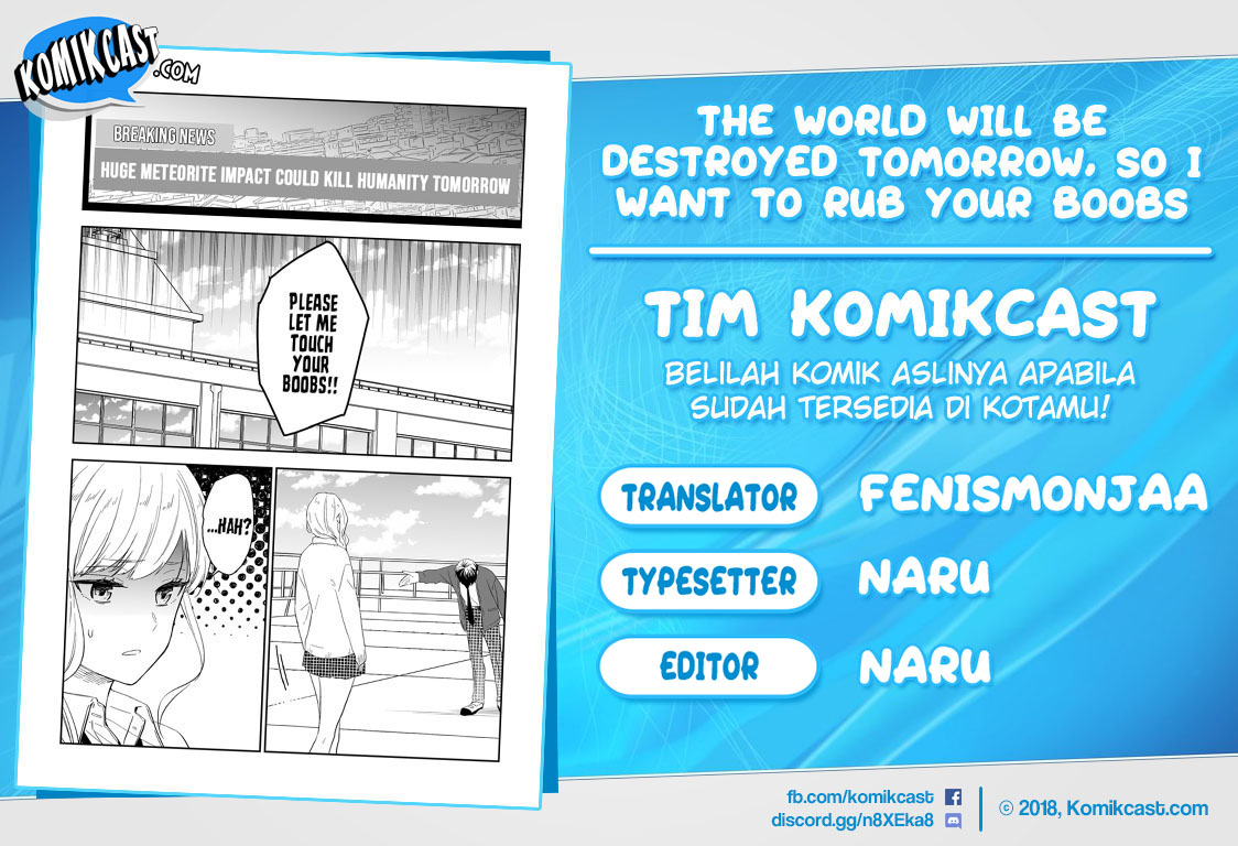 Komik The World Will Be Destroyed Tomorrow, so I Want to Rub Your Boobs Chapter 09 gambar 1