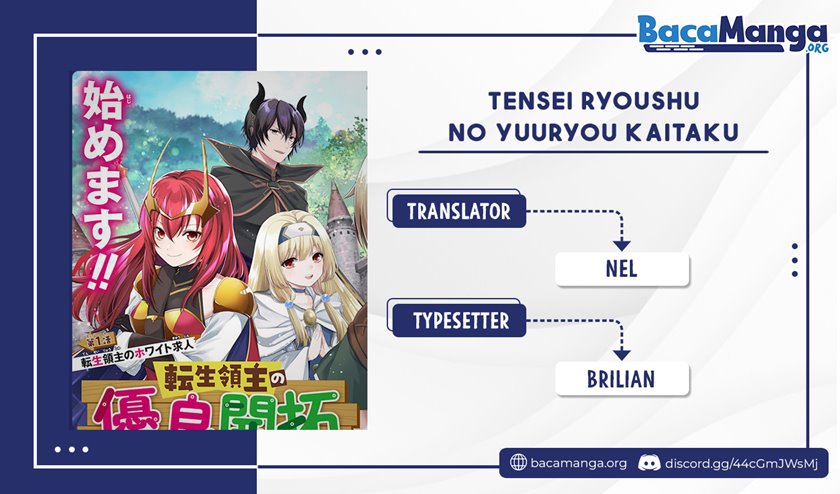 Komik Tensei Ryoushu no Yuuryou Kaitaku: Zensei no Kioku o Ikashite White ni Tsutometara, Yuunou na Jinzai ga Atsumari Sugimashita Chapter 07.2 gambar 1