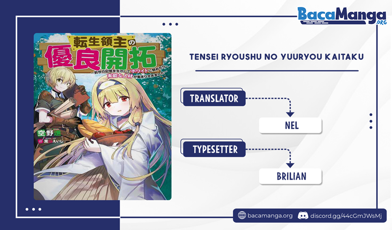 Komik Tensei Ryoushu no Yuuryou Kaitaku: Zensei no Kioku o Ikashite White ni Tsutometara, Yuunou na Jinzai ga Atsumari Sugimashita Chapter 05.1 gambar 1