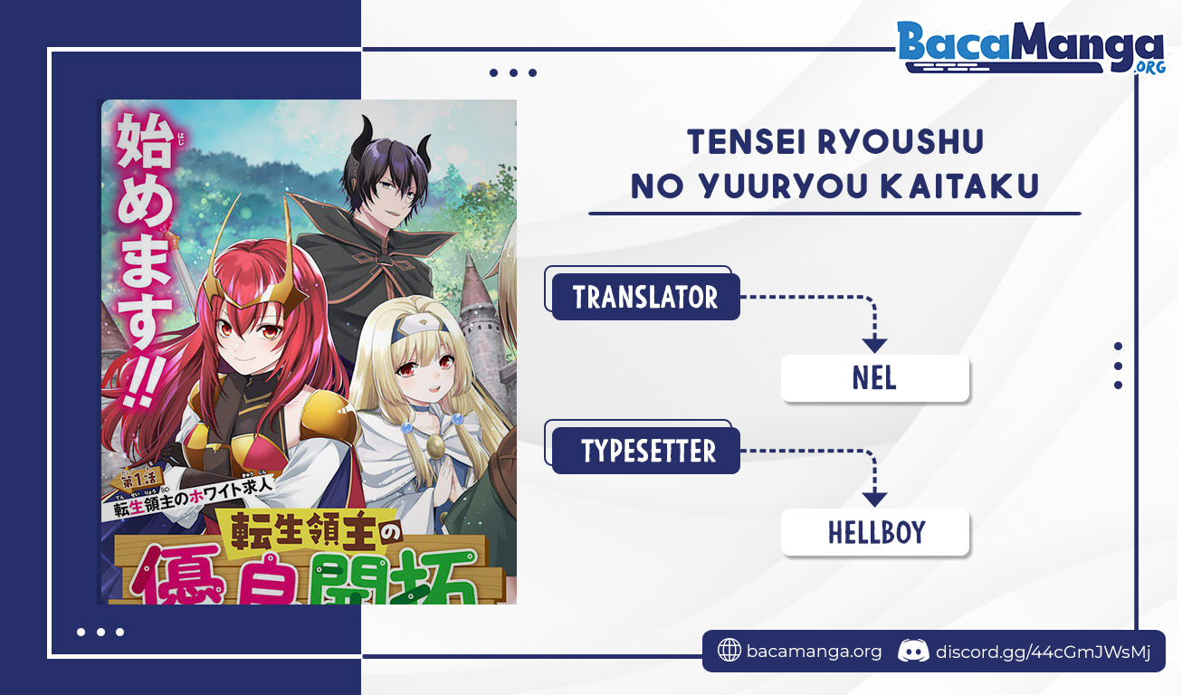 Komik Tensei Ryoushu no Yuuryou Kaitaku: Zensei no Kioku o Ikashite White ni Tsutometara, Yuunou na Jinzai ga Atsumari Sugimashita Chapter 21.1 gambar 1