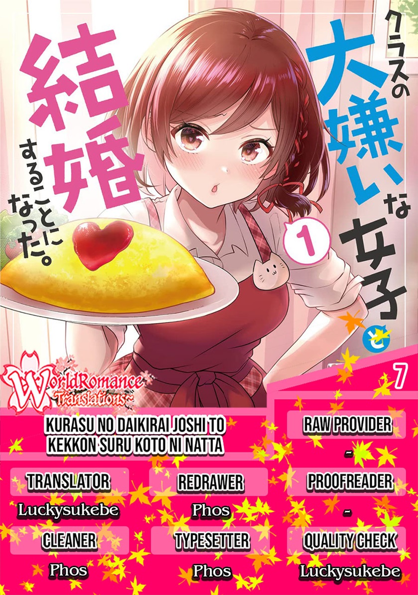 Komik Kurasu no Daikirai na Joshi to Kekkon Suru Koto ni Natta Chapter 07 gambar 1