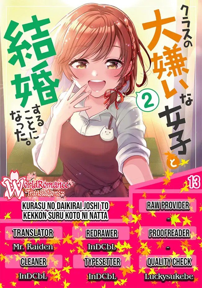 Komik Kurasu no Daikirai na Joshi to Kekkon Suru Koto ni Natta Chapter 13 gambar 1