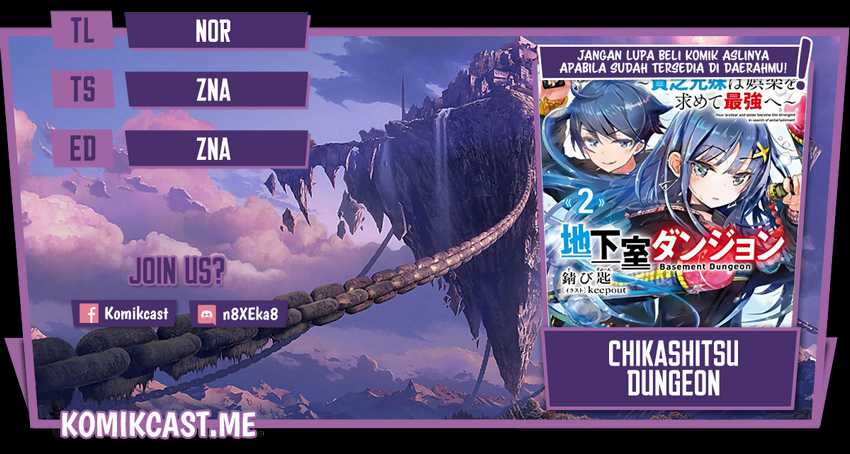 Komik Chikashitsu Dungeon: Binbou Kyoudai wa Goraku o Motomete Saikyou e Chapter 18 gambar 1