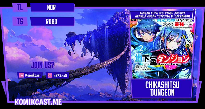 Komik Chikashitsu Dungeon: Binbou Kyoudai wa Goraku o Motomete Saikyou e Chapter 16 gambar 1