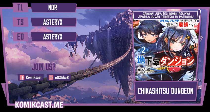 Komik Chikashitsu Dungeon: Binbou Kyoudai wa Goraku o Motomete Saikyou e Chapter 15 gambar 1