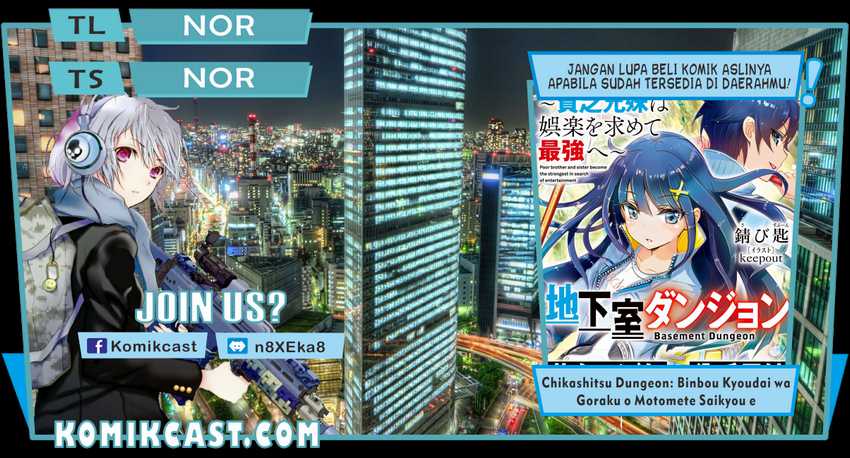 Komik Chikashitsu Dungeon: Binbou Kyoudai wa Goraku o Motomete Saikyou e Chapter 03 gambar 1