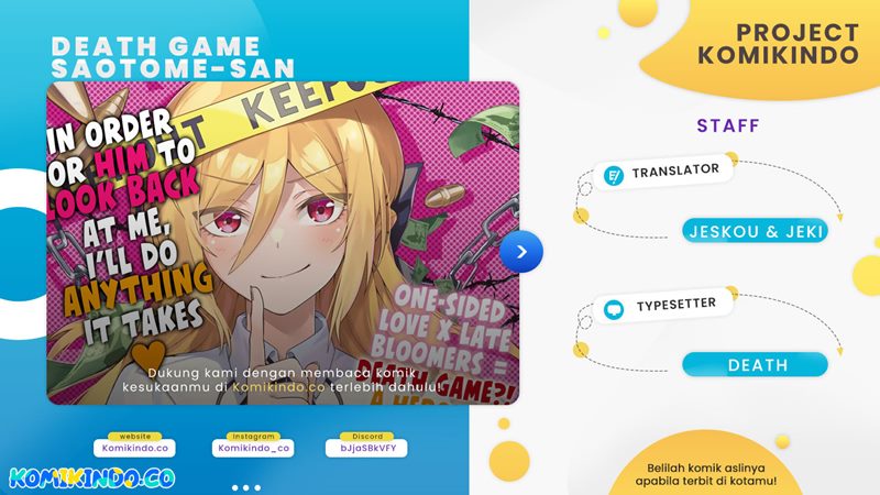 Komik The Death Game Is All That Saotome-san Has Left Chapter 01.2 gambar 1