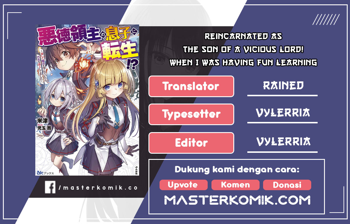 Komik Reincarnated As The Son Of A Vicious Lord! -When I Was Having Fun Learning Chapter 01.1 gambar 1