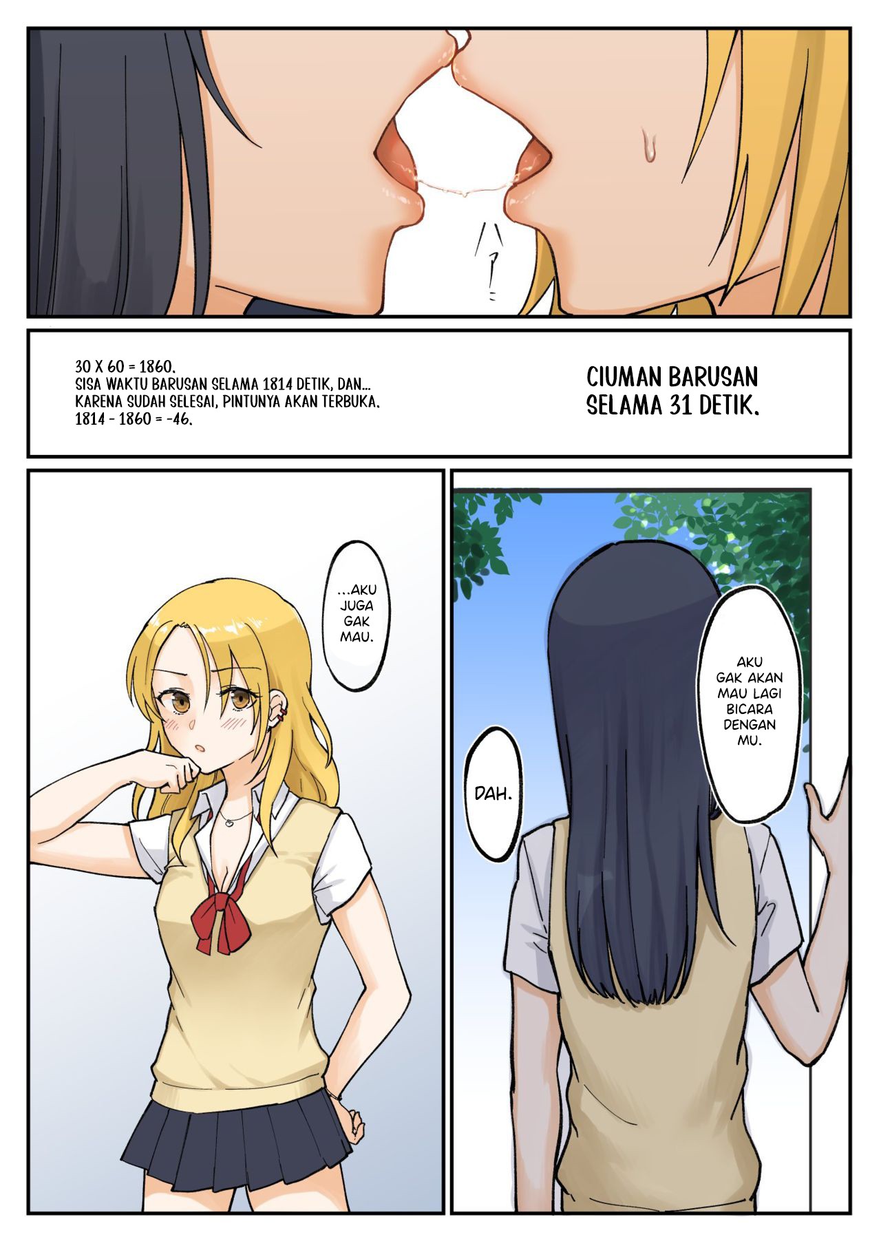 Komik 1 RT de Nakawarui Nonke Joshi-tachi ga 1-byou Kiss suru Chapter 8 gambar 1