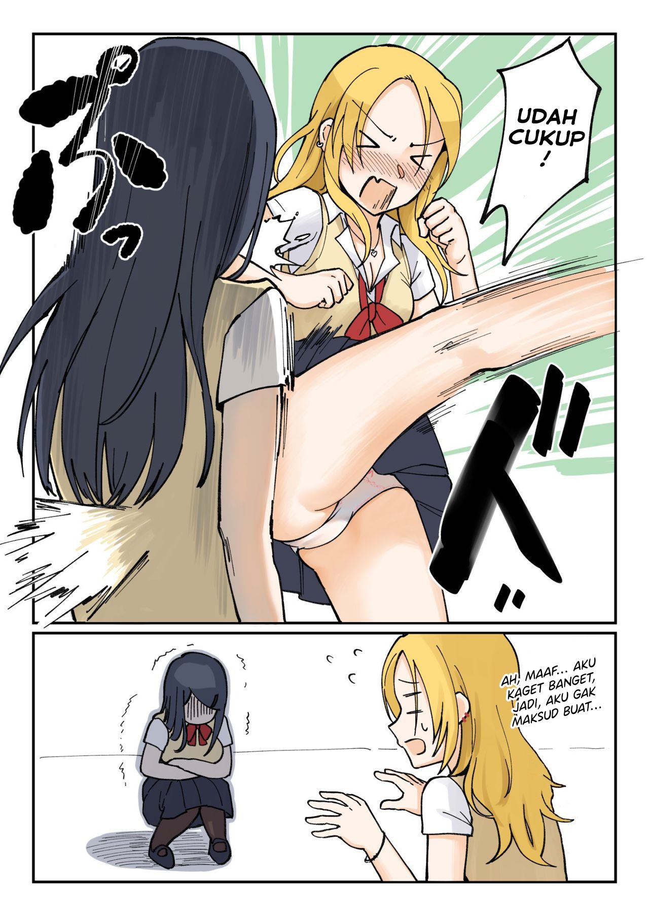 Komik 1 RT de Nakawarui Nonke Joshi-tachi ga 1-byou Kiss suru Chapter 5 gambar 1
