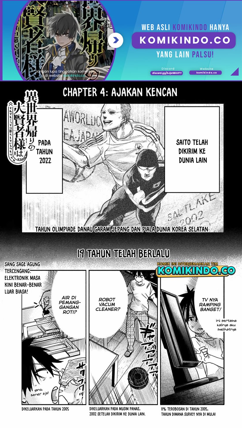 Manga Isekai Kaeri no Daikenja-sama wa Sore Demo Kossori Kurashite Iru Tsumori desu Chapter 04 gambar 2