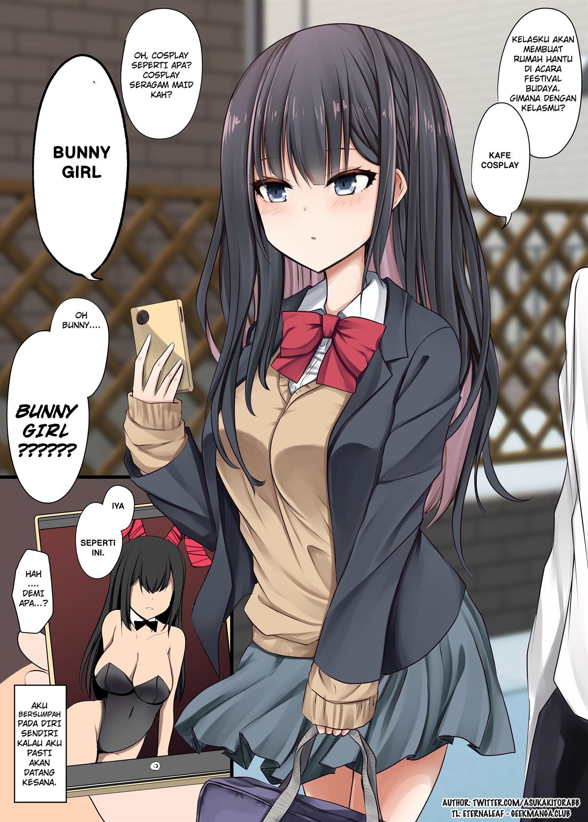 Komik A Story About My Poker-Faced Childhood Friend Cosplaying as a Bunny Girl Chapter 1 gambar 1
