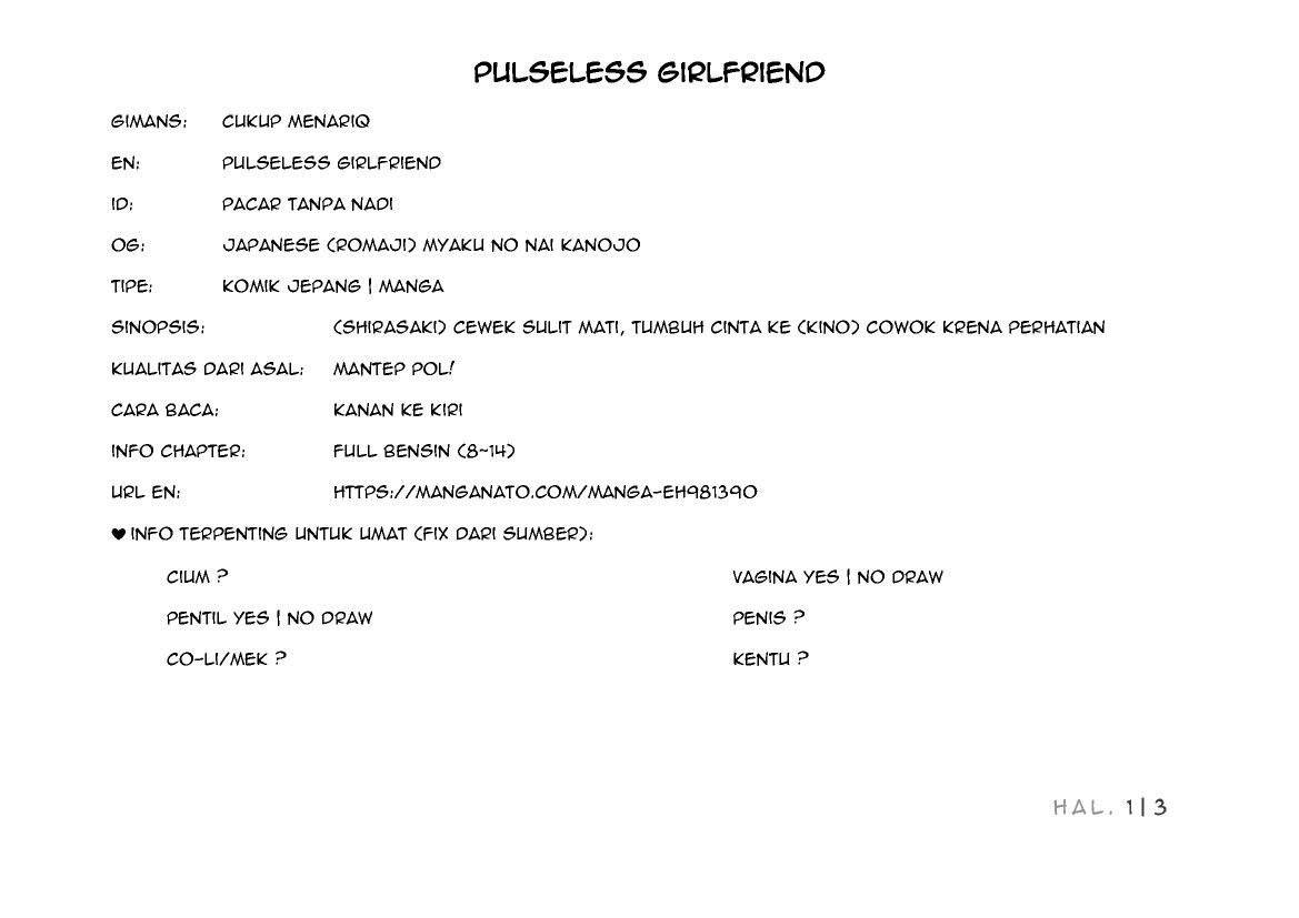 Komik Pulseless Girlfriend Chapter 08 gambar 1