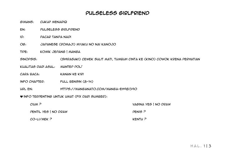 Komik Pulseless Girlfriend Chapter 10 gambar 1