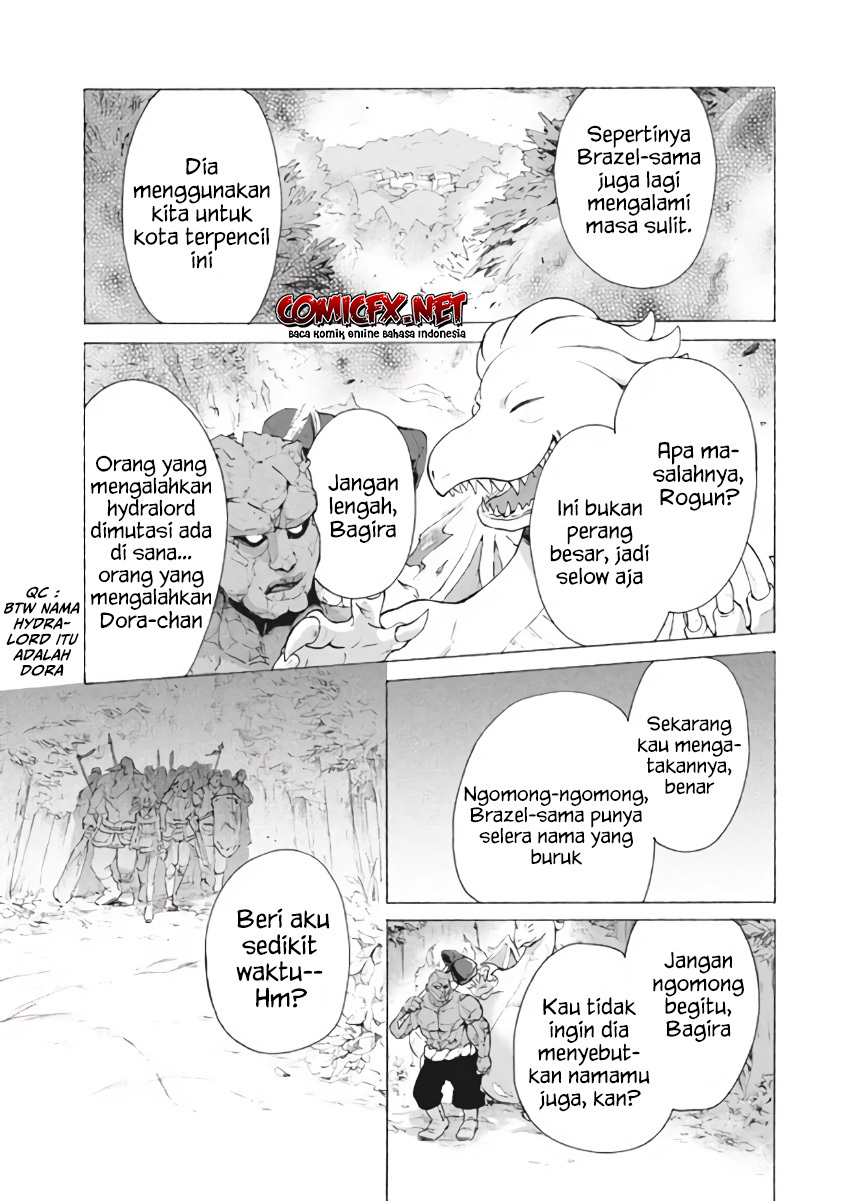 “Kukuku… He is the weakest of the Four Heavenly Monarchs.” I was dismissed from my job but somehow I became the master of a hero and a holy maiden. Chapter 08.2 - Halaman 11