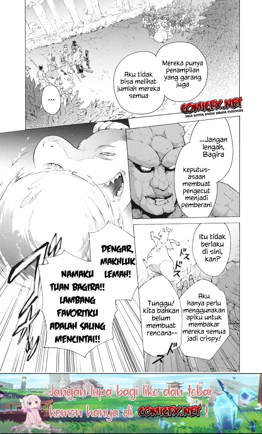 “Kukuku… He is the weakest of the Four Heavenly Monarchs.” I was dismissed from my job but somehow I became the master of a hero and a holy maiden. Chapter 08.2 - Halaman 13