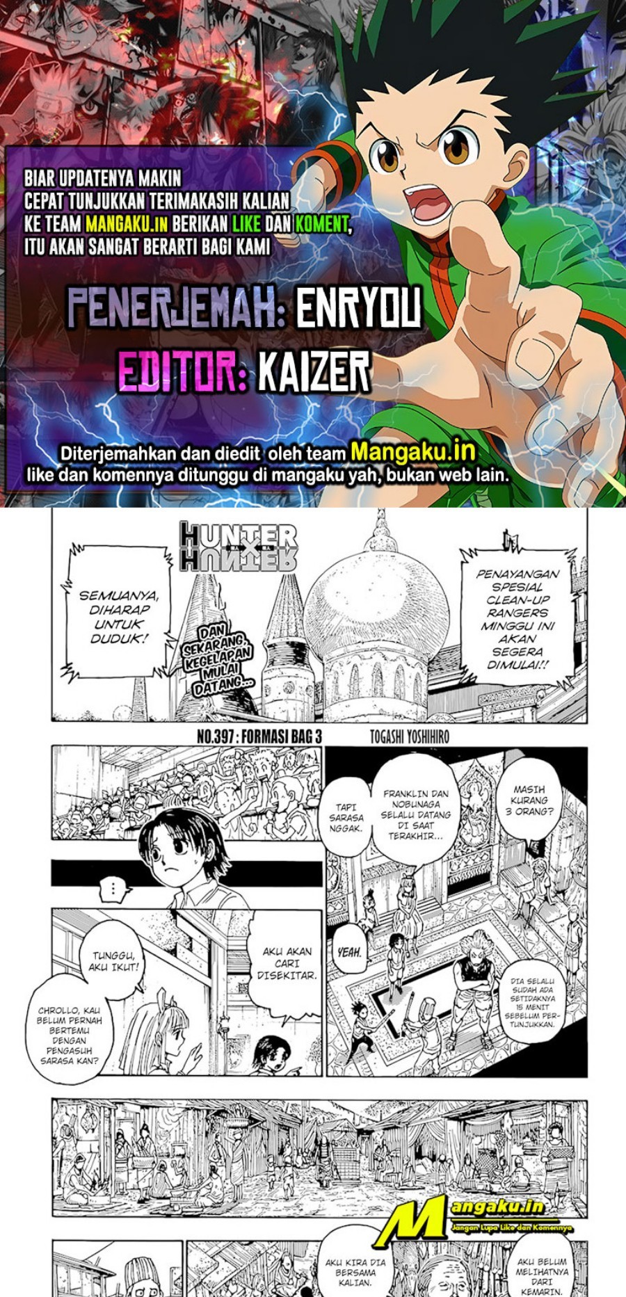 Komik Hunter x Hunter Chapter 397 gambar 1