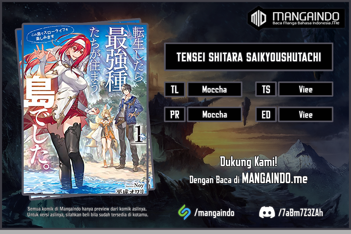 Komik Tensei Shitara Saikyoushutachi ga Sumau Shima Deshita. Kono Shima de Slow Life wo Tanoshimimasu Chapter 03.2 gambar 1