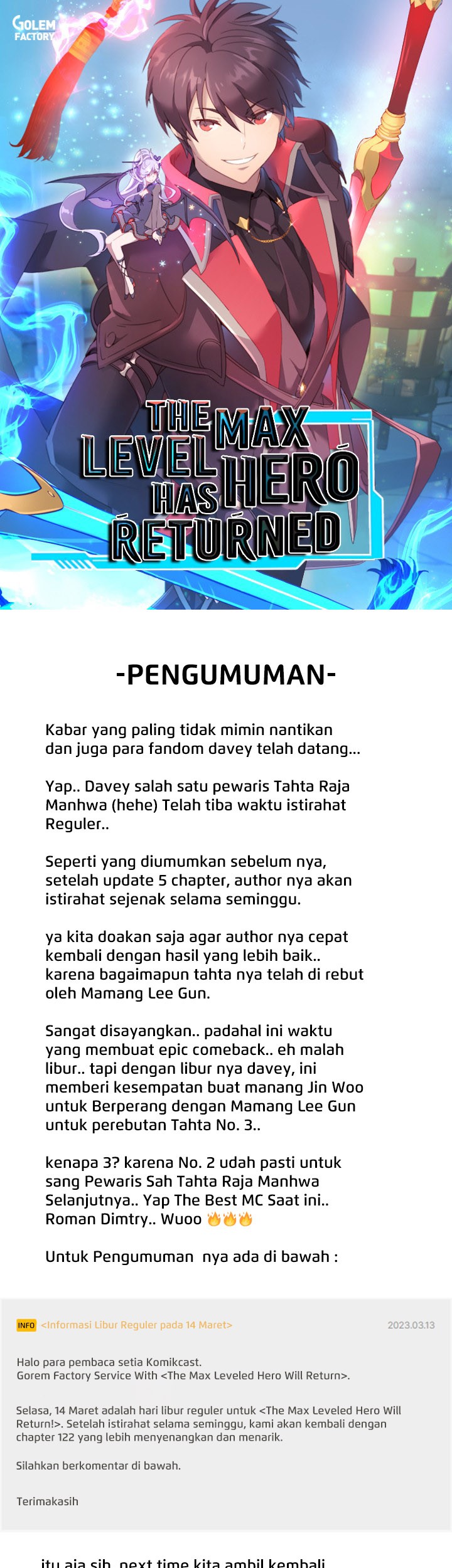 Komik The MAX leveled hero will return! Chapter 121.5 gambar 1