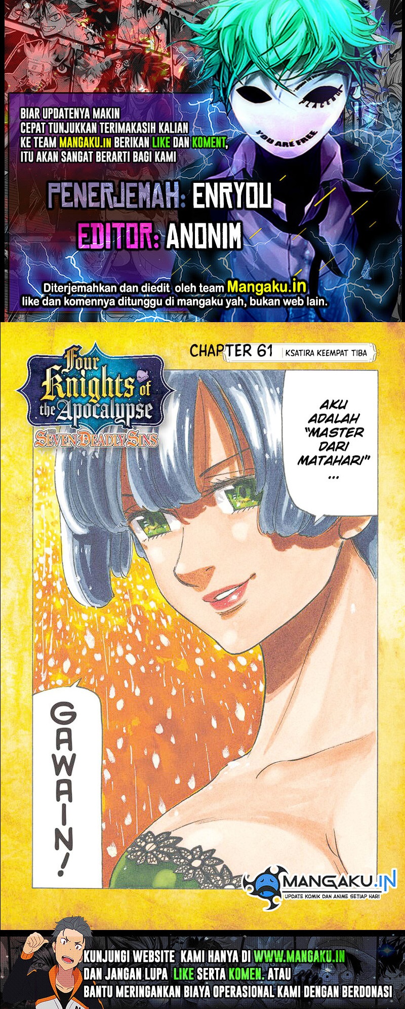 Komik Mokushiroku no Yonkishi Chapter 61 gambar 1