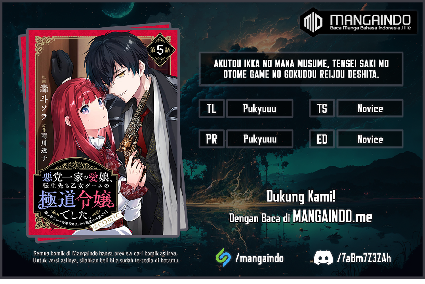 Komik Akutou Ikka no Mana Musume, Tensei Saki mo Otome Game no Gokudou Reijou deshita Chapter 06 gambar 1