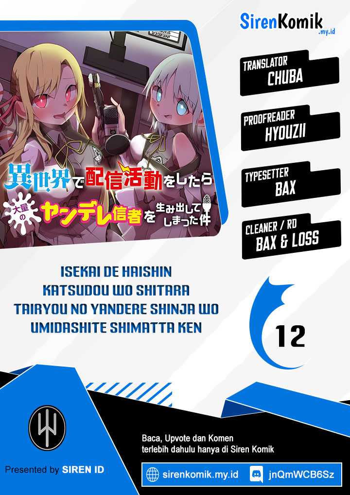 Komik Isekai de Haishin Katsudou wo Shitara Tairyou no Yandere Shinja wo Umidashite Shimatta Ken Chapter 12 gambar 1