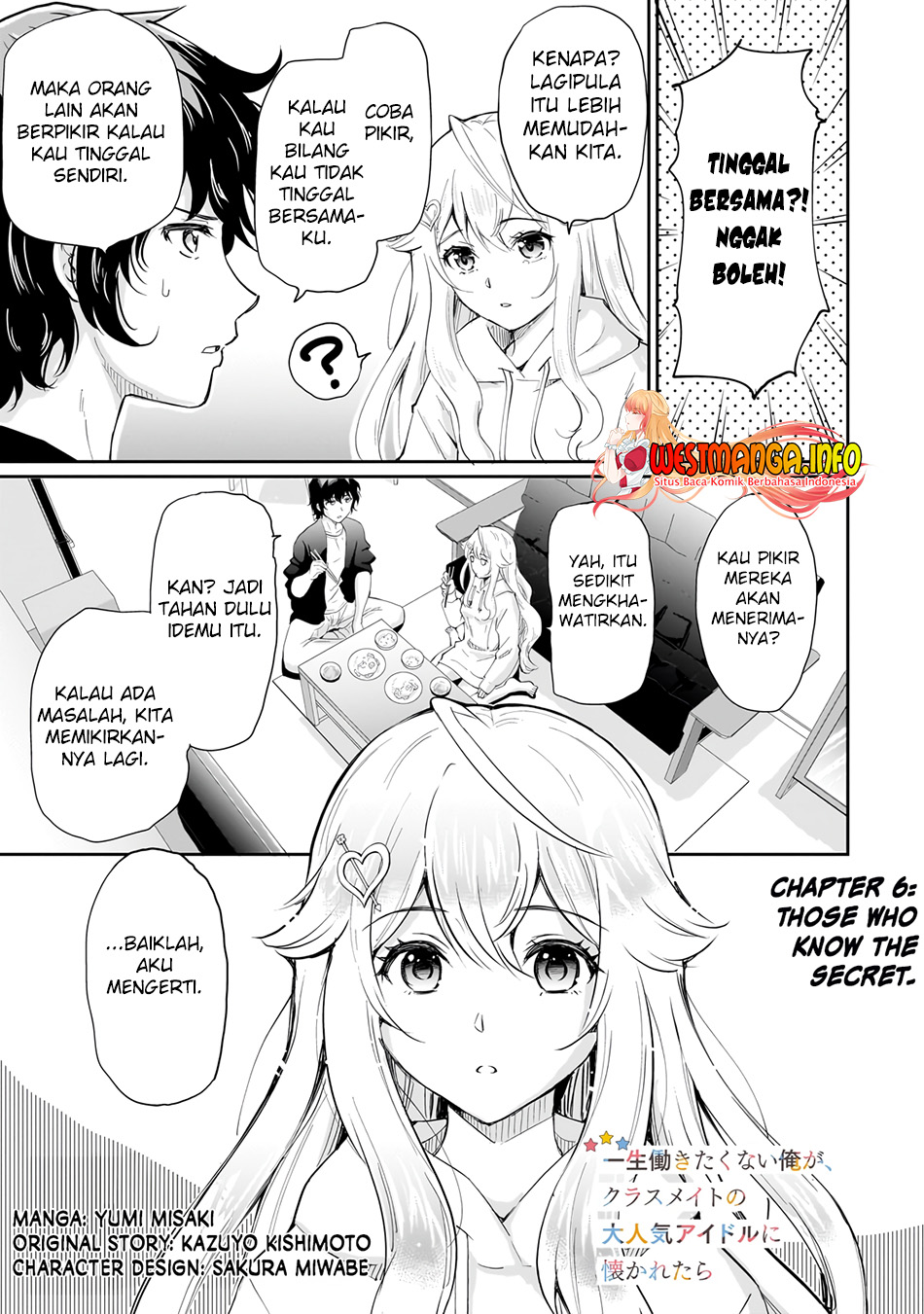 Manga Isshou Hatarakitakunai Ore ga Classmate no Daininki Idol ni Natsukaretara Chapter 06 gambar 2