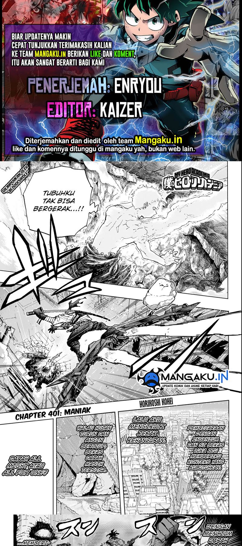 Komik Boku no Hero Academia Chapter 401 gambar 1