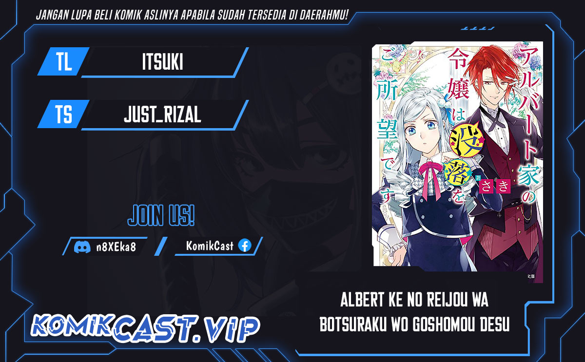 Komik Albert Ke no Reijou wa Botsuraku wo go Shomou desu Chapter 20 gambar 1