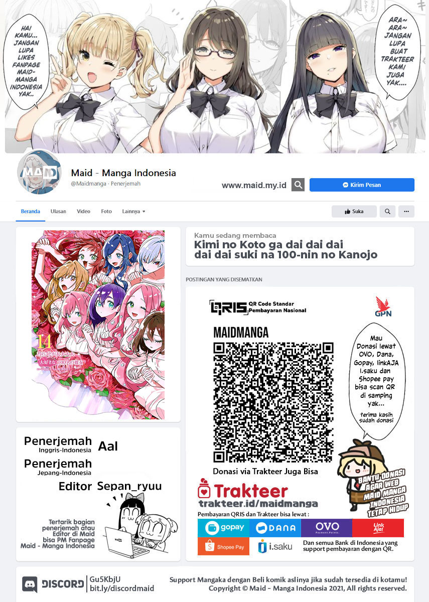 Manga Kimi no Koto ga Dai Dai Dai Dai Daisuki na 100-ri no Kanojo Chapter 110 gambar 2