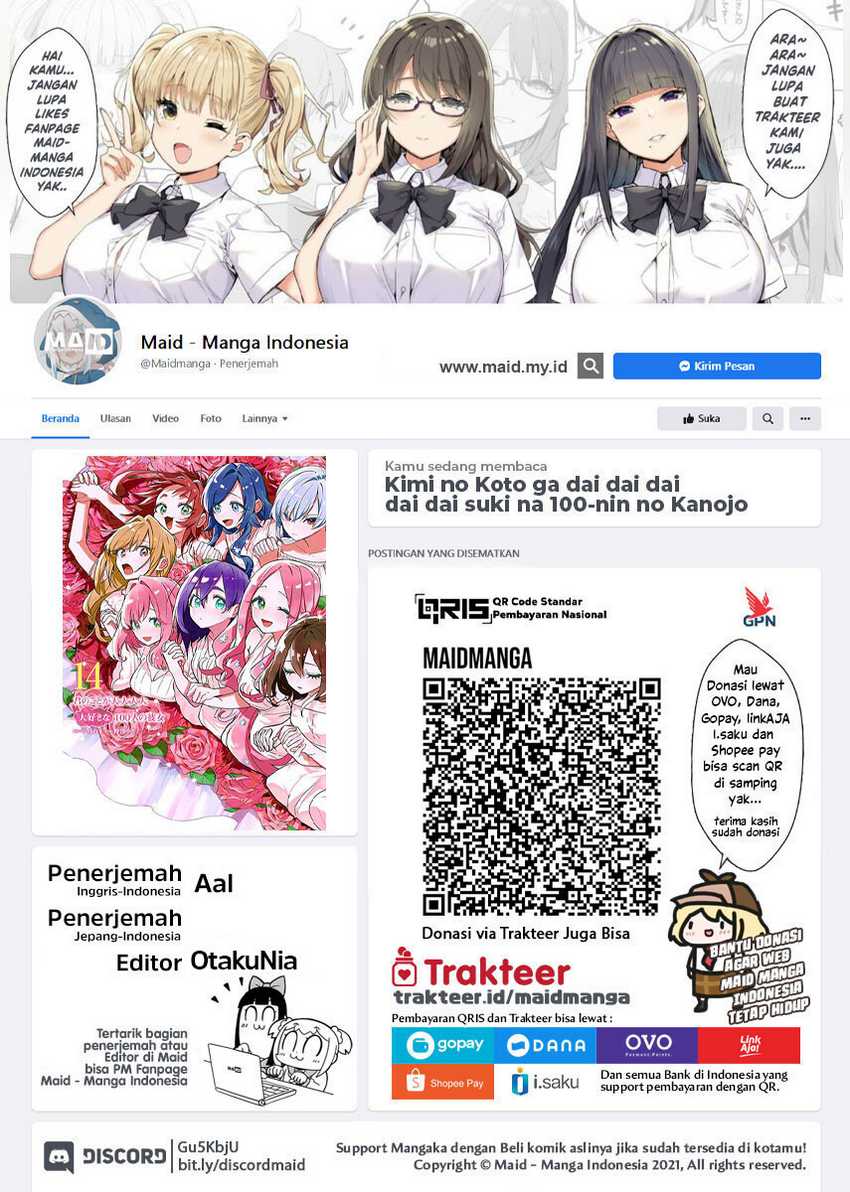 Manga Kimi no Koto ga Dai Dai Dai Dai Daisuki na 100-ri no Kanojo Chapter 112 gambar 2