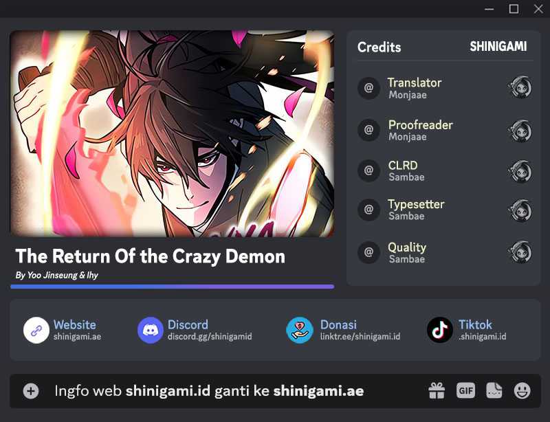 Komik Return of the Mad Demon Chapter 100 gambar 1