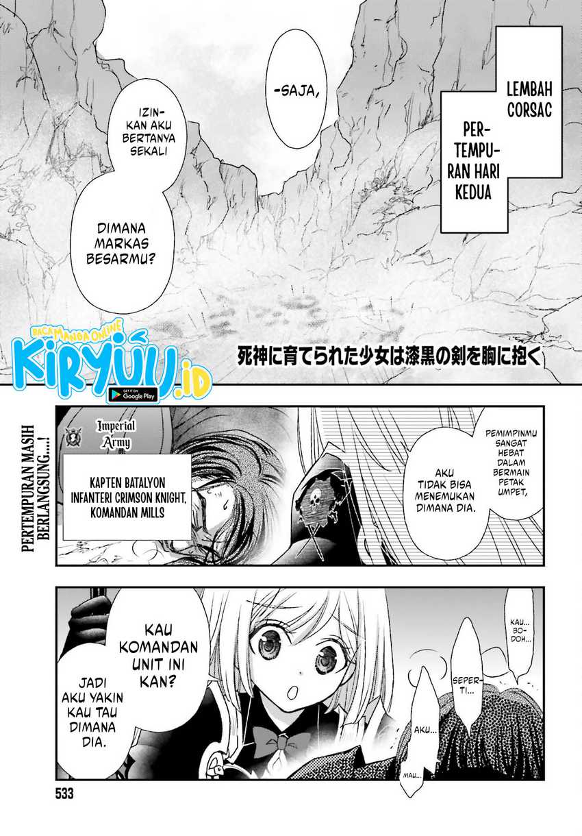 Manga Shinigami ni Sodaterareta Shoujo wa Shikkoku no Tsurugi wo Mune ni Idaku Chapter 35 gambar 2