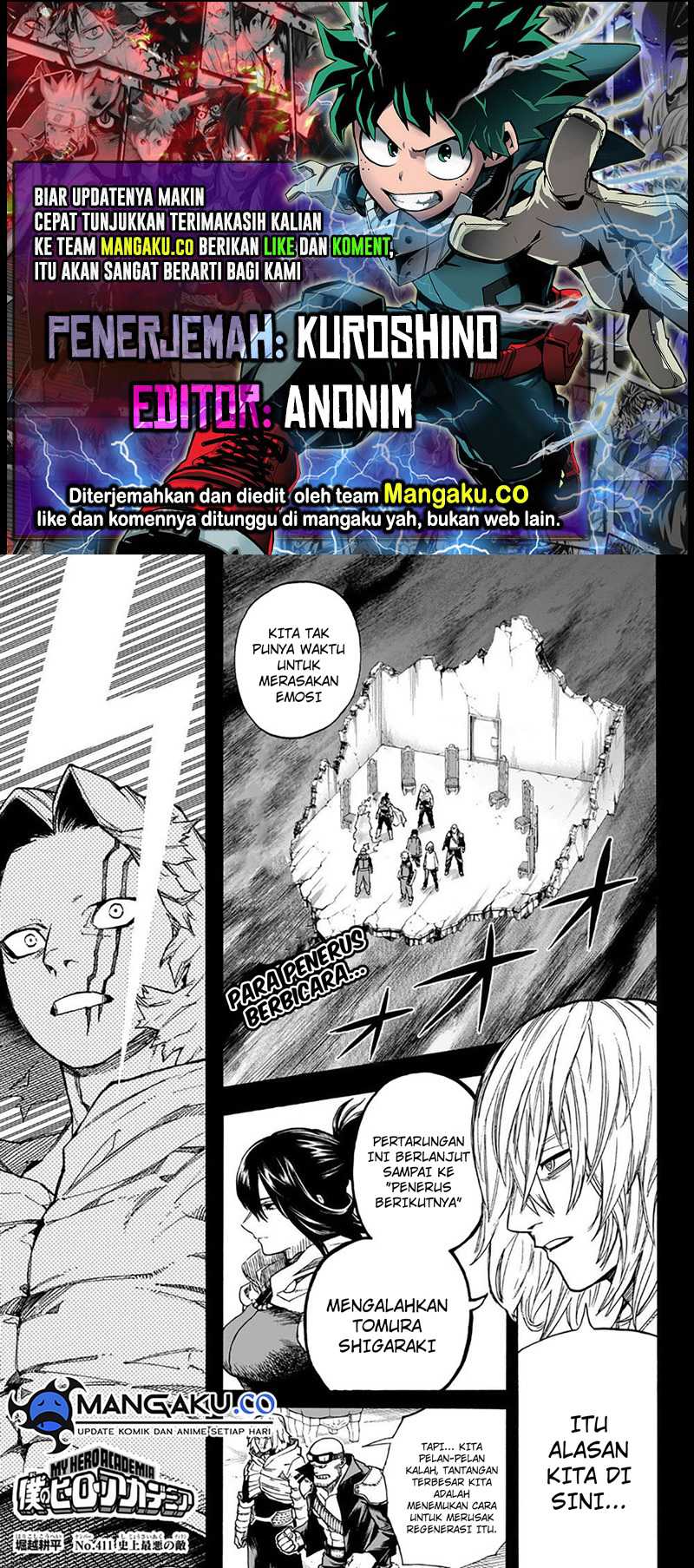 Komik Boku no Hero Academia Chapter 411 gambar 1